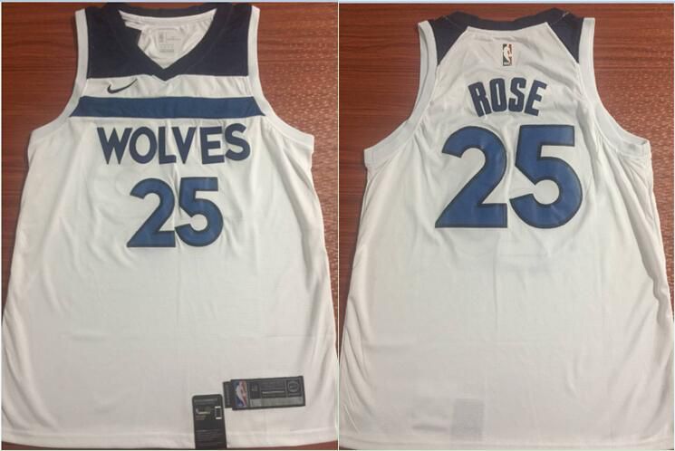 Men Minnesota Timberwolves 25 Rose White Nike NBA Jerseys